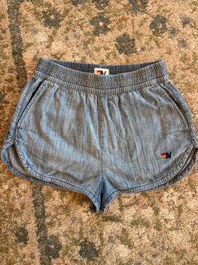 Aviator Nation Light Blue Chambray Athletic Shorts